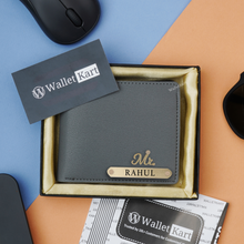 Load image into Gallery viewer, Customised Men's Wallet with Name & Charm for Boyfriend, Husband, Father & Son