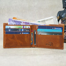 Load image into Gallery viewer, Genuine Leather RFID Bi-Fold Wallet Men – 8 Card Slots + 3 Front Quick-Access + 1 ID + 2 Cash Compartments, Ultra-Slim Wallet(STYLE ID #32)