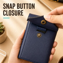 Load image into Gallery viewer, Slim Vegan Leather Pull-Tab Card Holder Wallet for Men & Women | 8 Card Capacity (5 Quick-Access Pull-Tab Slots + 3 Inner Card Slots), Cash Pocket, Button Closure(STYLE ID #43)