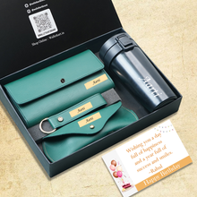 Load image into Gallery viewer, Luxury Birthday Gift Set for Women – Personalised Clutch, Coffee Travel Mug, Eyewear Case & Keychain | Gift for Wife / Girlfriend