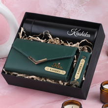 Load image into Gallery viewer, Exclusive Custom gift set for wife - Clutch Keychain and Bottle Set for Women | Thoughtful Gift for Loved Ones