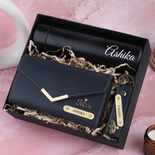 Load image into Gallery viewer, Exclusive Custom gift set for Wife / Girlfriend | Clutch Keychain and Bottle Set for Women | Thoughtful Gift for Loved Ones