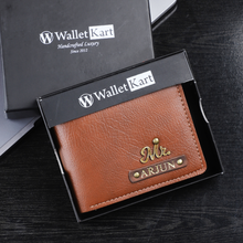 Load image into Gallery viewer, Customized Leather Men's Wallet with Name and Charm