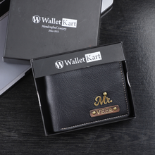 Load image into Gallery viewer, Customized Leather Men's Wallet with Name and Charm