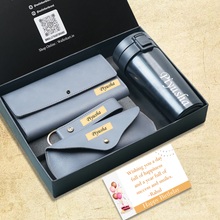 Load image into Gallery viewer, Luxury Birthday Gift Set for Women – Personalised Clutch, Coffee Travel Mug, Eyewear Case & Keychain | Gift for Wife / Girlfriend