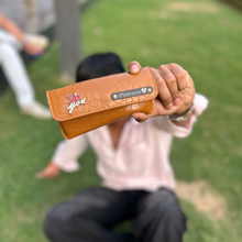 Load image into Gallery viewer, Personalized Croco Texture Eyeglass Case with Custom Name & Charm | Premium Spectacle & Sunglasses Holder with Snap Closure ( STYLE ID#69 )