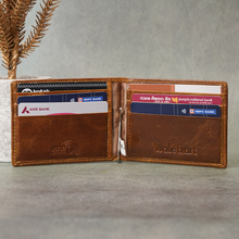 Load image into Gallery viewer, Custom Genuine Leather Men’s Money Clipper Wallet – Personalised Cash & Card Holder for Him (STYLE ID #31)