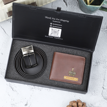 Load image into Gallery viewer, Perfect Personalized Gift Combo – Leather Wallet & Belt for Him
