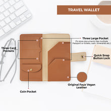 Load image into Gallery viewer, Personalised Leather Passport Cover Travel Wallet Luggage Tag Keychain and Eyewear Case with name and charm for Men/Women