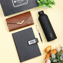 Load image into Gallery viewer, Perfect Personalized Gift for Her Name Engraved Gifts Combo for Wife with name & Charm
