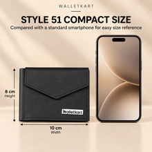 Load image into Gallery viewer, Genuine Leather Bi-Fold Wallet for Men | Multiple Card Slots | Spacious Cash Compartment | Quick Access Card Pocket | Secure Snap Button Closure (Style ID #51)