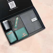 Load image into Gallery viewer, Customised Office Essentials Gift Set – Wallet, Diary, Coffee Mug, Keychain & Pen Holder with Name & Charm