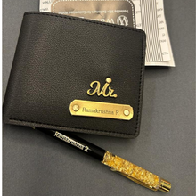 Load image into Gallery viewer, Personalised Men's Wallet, Pen, Diary & Temperature Bottle  (Black Color Combo)