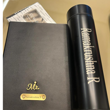 Load image into Gallery viewer, Personalised Men's Wallet, Pen, Diary & Temperature Bottle  (Black Color Combo)