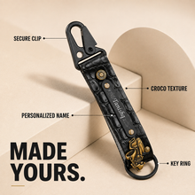 Load image into Gallery viewer, Personalized Croco Texture Gift Set for Men with Custom Name & Charms | 4-in-1 Premium Wallet, Passport Holder, Eyeglass Case & Keychain | Gift Set for Men