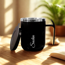 Load image into Gallery viewer, Personalized Vacuum Insulated Stainless Steel Coffee Mug | Black