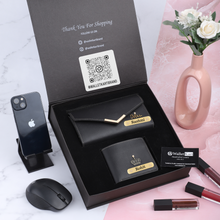 Load image into Gallery viewer, Personalized Leather Wallet & Clutch Combo for Couples | Custom Gift Set
