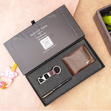 Load image into Gallery viewer, Premium Handcrafted Wallet, Pen & Keychain Combo | Personalized Gift Set for Loved Ones (Style ID #23)