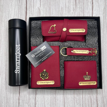 Load image into Gallery viewer, Personalized Men's Wallet, Keychain, Eyewear Case & Passport Cover, Temperature Bottle with Name. & Charm Gift Combo