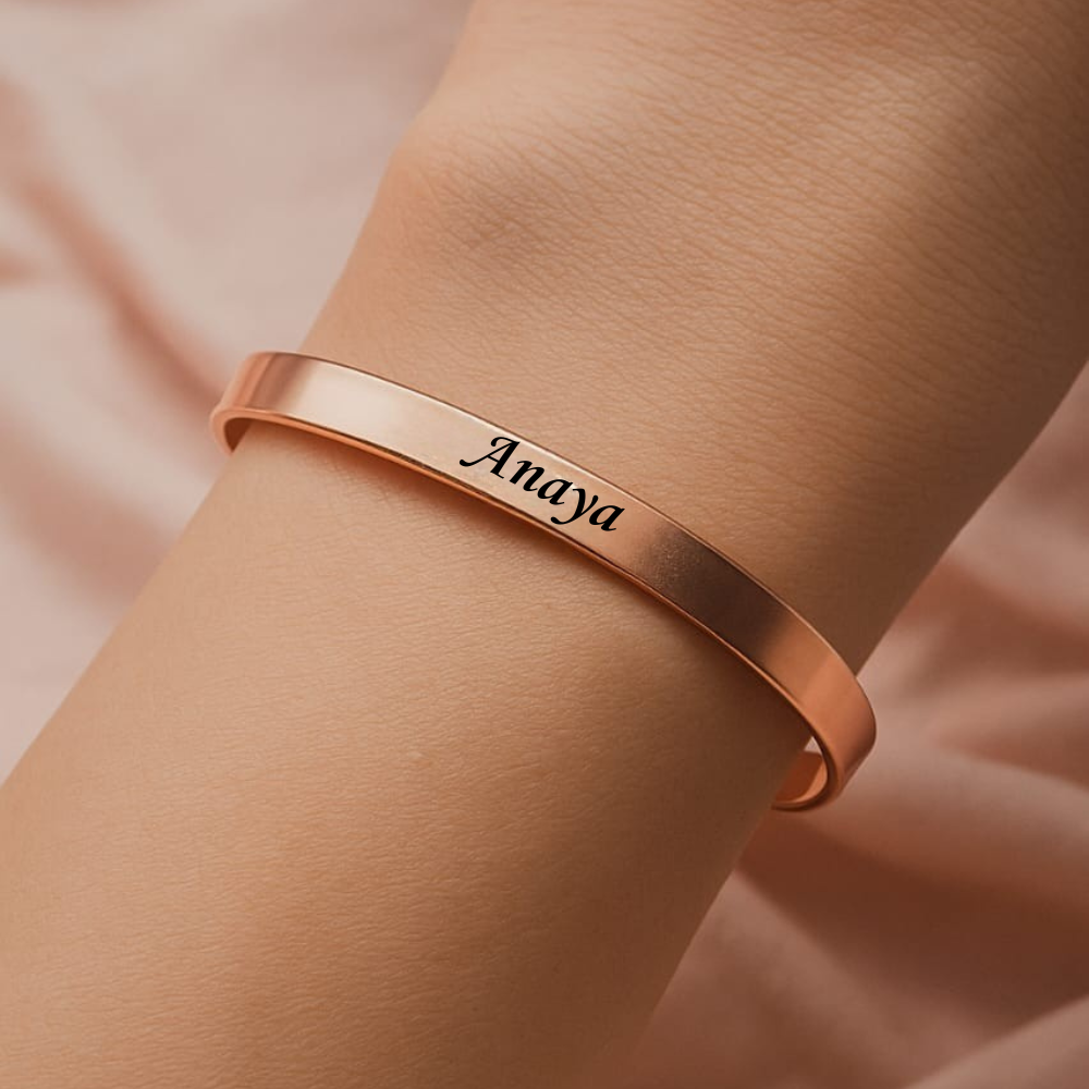 Customized Name Bracelet For Man Women (Rose Gold Colour)