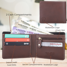 Load image into Gallery viewer, Customized Leather Men's Wallet with Name and Charm