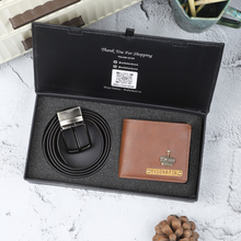 Load image into Gallery viewer, Perfect Personalized Gift Combo – Leather Wallet & Belt for Him