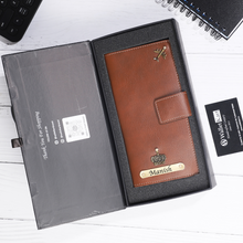 Load image into Gallery viewer, Personalized Travel Wallet with Name & Charm