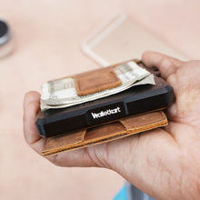 Load image into Gallery viewer, Walletkart RFID Blocking Leather Metal Wallet for Men | Slim Pop-Up Card Holder with Money Clip & ID Window | Vintage Brown (STYLE ID#40)