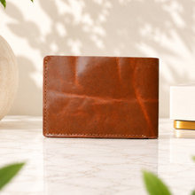 Load image into Gallery viewer, Oil Crunch Men's Genuine Leather Bi-Fold Wallet – 4 Card Slots, 1 Cash Compartment, Ultra-Slim Wallet (STYLE ID #29)