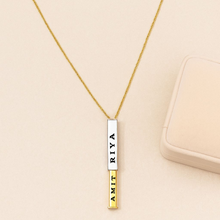 Load image into Gallery viewer, Customized Name 3D Vertical Cuboid Metal Double Bar Pendant for Men and Women