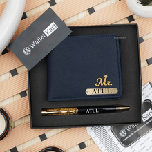 Load image into Gallery viewer, Personalised Men's Wallet & Pen with Name & Charm