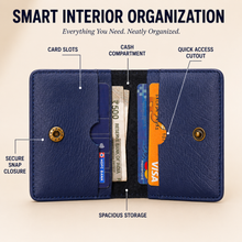Load image into Gallery viewer, Personalised Bi-Fold Wallet for Men with Custom Name | Premium Vegan Leather Wallet with Card Slots, Cash Compartment & Snap Closure