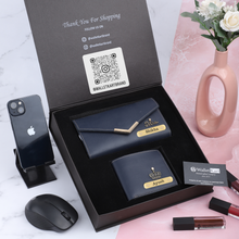 Load image into Gallery viewer, Personalized Leather Wallet & Clutch Combo for Couples | Custom Gift Set