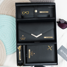 Load image into Gallery viewer, Personalised Leather Name Women's Clutch, Keychain, Passport Cover & Eyewear Case