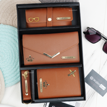 Load image into Gallery viewer, Personalised Leather Name Women's Clutch, Keychain, Passport Cover & Eyewear Case