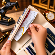 Load image into Gallery viewer, Personalized Family Passport Organizer for 4 Passports | Custom Name Travel Document Wallet with 8 Card Slots | Passport Cover for Men & Women