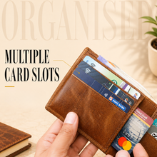 Load image into Gallery viewer, Genuine Leather RFID Bi-Fold Wallet Men – 8 Card Slots + 3 Front Quick-Access + 1 ID + 2 Cash Compartments, Ultra-Slim Wallet(STYLE ID #32)