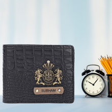 Load image into Gallery viewer, Personalized Crocodile Men's Wallet with Name & Charm | Best Customized Gift for Boyfriend Husband Father & Son