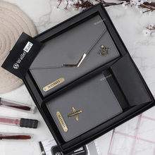 Load image into Gallery viewer, Personalized Women's Leather Name Clutch & Passport Cover ( 2 in 1 Combo )  Women's Gift Combo for Girlfriend, Friend, Wife, Mother & Sister