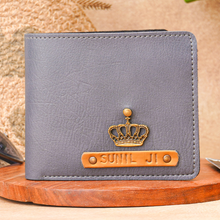 Load image into Gallery viewer, Personalised Leather Name Men's Wallet with Charm