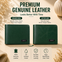 Load image into Gallery viewer, Personalised Handmade Genuine Leather Bi-Fold Wallet for Men – Custom Name Engraved, 4 Card Slots, Cash Pocket( STYLE ID #23)