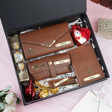 Load image into Gallery viewer, Celebrate in Style Handcrafted Leather Gift Set of Women for Wife / Girlfriend on Birthdays and Anniversary