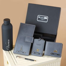 Load image into Gallery viewer, Hand Embossed Customized (5 in 1 ) Leather wallet Gift Combo for Boyfriend Friend Husband Father & Son