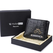 Load image into Gallery viewer, Personalized Crocodile Leather Name Men's Wallet | Customized Wallet Gift for Boyfriend Husband Father & Son
