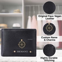 Load image into Gallery viewer, Personalised Leather Name Men's Wallet & Pen | Best Customised Gift Combo for Boyfriend Friend Husband Father & Son