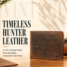 Load image into Gallery viewer, Hunter Genuine Leather RFID Protected Bifold Wallet for Men | 8 Card Slots, Flip ID Window & Coin Pocket (STYLE ID #24)