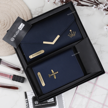 Load image into Gallery viewer, Personalized Women's Leather Name Clutch & Passport Cover ( 2 in 1 Combo )  Women's Gift Combo for Girlfriend, Friend, Wife, Mother & Sister