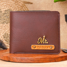 Load image into Gallery viewer, Personalised Leather Name Men's Wallet with Charm