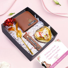 Load image into Gallery viewer, Personalised Anniversary Gift Set for Husband & Boyfriend with Custom Name & Charm