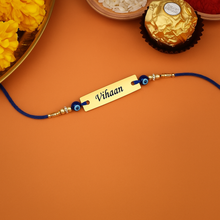 Load image into Gallery viewer, Raksha Bandhan Special: Custom Leather Wallet, Keychain & Evil Eye Rakhi for Your Brother